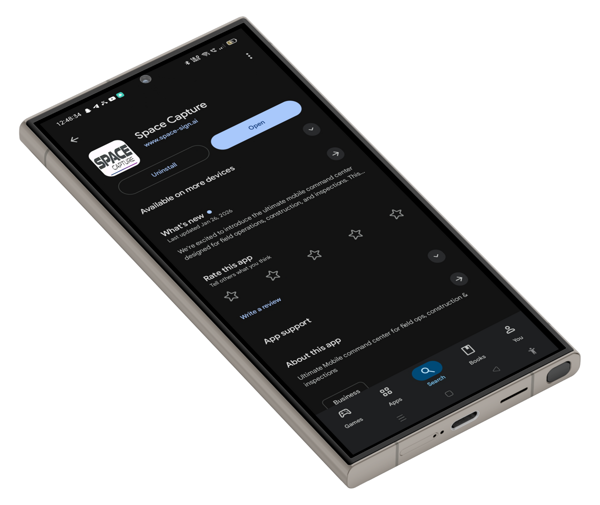 SpaceCapture Mobile App Mockup