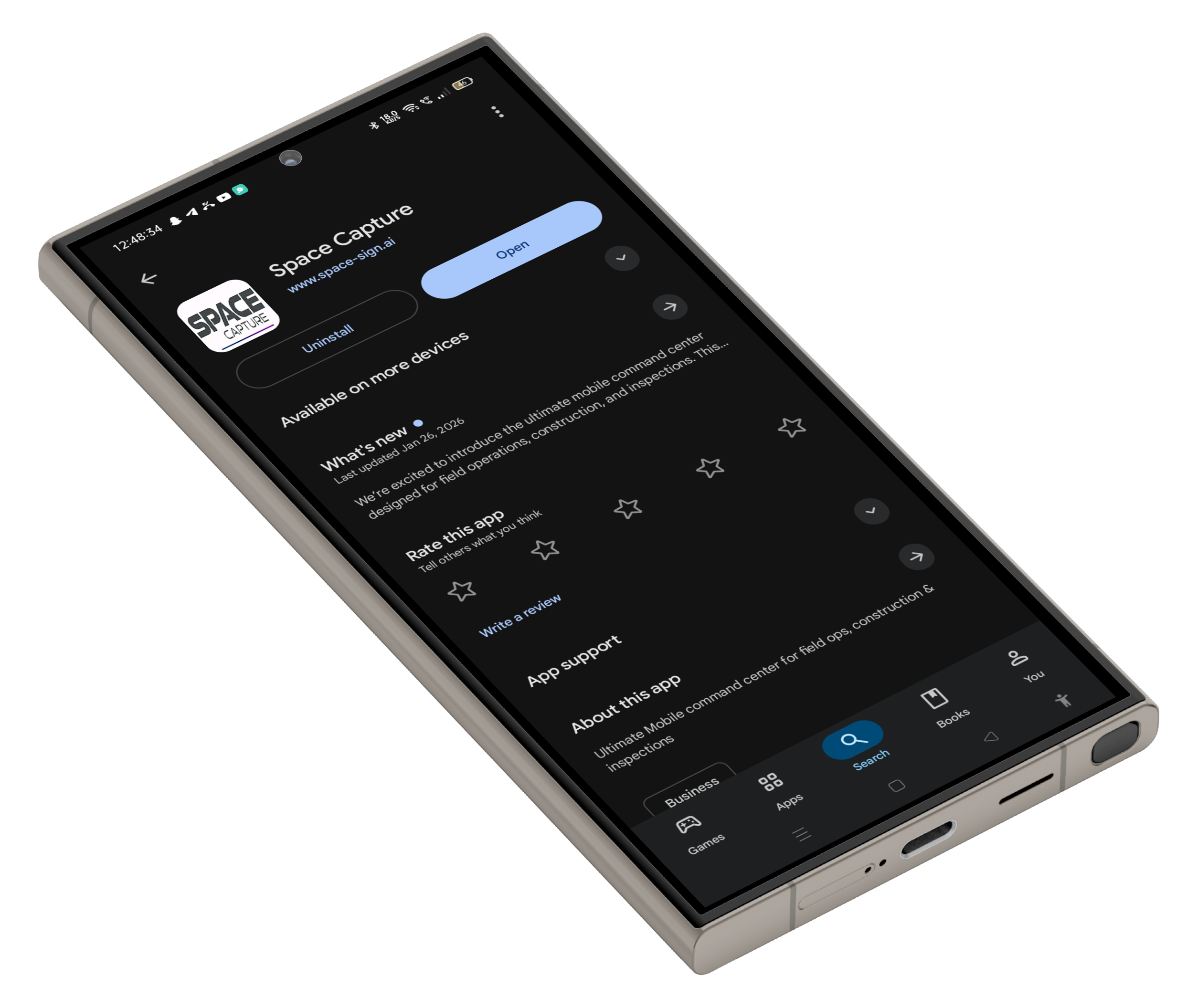 Best UI experience in SpaceCapture app